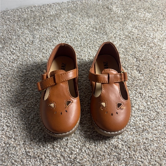 Zara Mary Jane shoes sz 22 toddler girl brown 5.5/6 fall neutral - Picture 1 of 6